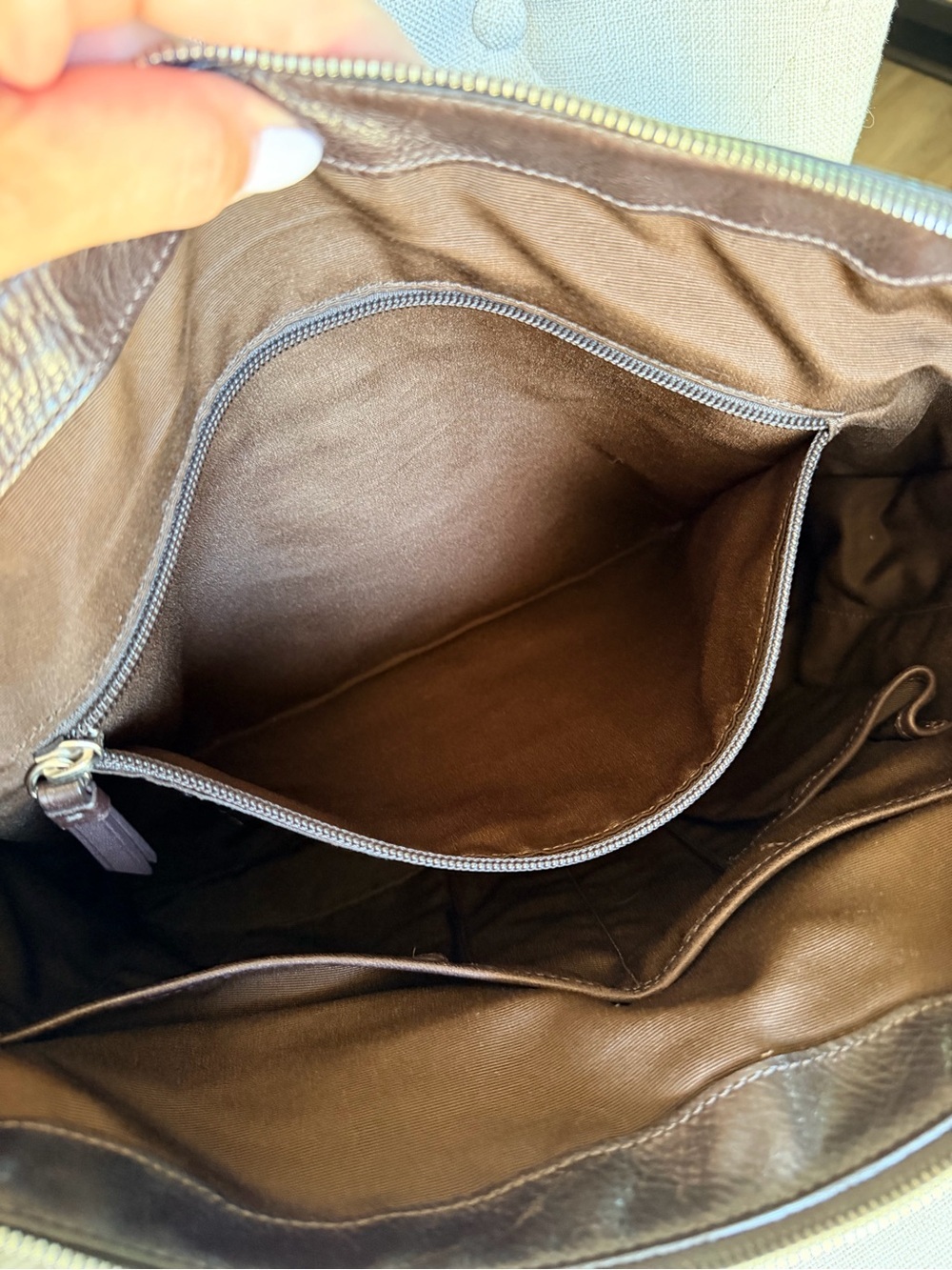COACH Brown C Logo Stamped Leather Briefcase Laptop Business Shoulder Bag 70251 - Picture 9 of 13